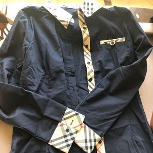 Long sleeve  plaid collar & cuff shirt size xl